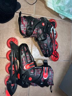 Roller derby 2-n-1 falcon skates blades with attachments for kids size 3-6