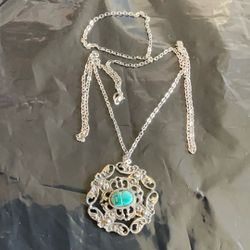 Necklace With Pendant New Silver Stainless Chain 30 Inch