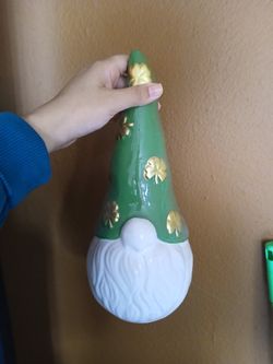 St Patrick's Day Gnomeo Ceramic Decor