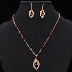 Gold Plated and CZ Necklace and Earring Set