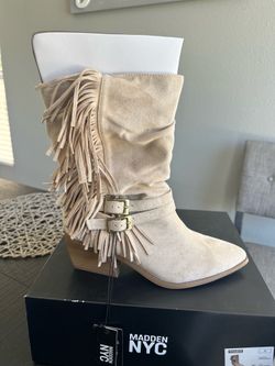 New size 11 women’s fringe boots with comfort insoles