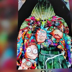Rock And Morty Sweatshirt And Sweatpants Set 