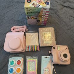 Instax Mini Pink With A Box Full Of Amazing Things To Do To Protect And Make Memories Look Magical