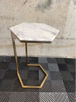 Marble hexagon side table