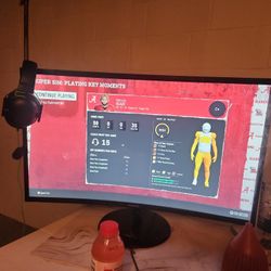 XBOX w/ Headset And 32 Inch Curved Monitor