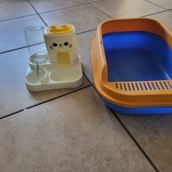 cat  accessories  litter  box food dispenser 