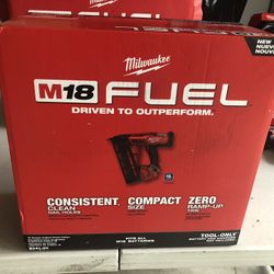 Brand New Milwaukee M18 FUEL 18-Volt Lithium-Ion Brushless Cordless Gen II 16-Gauge Angled Finish Nailer (Tool-Only)