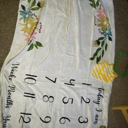 NEW BABY MILE STONE BLANKET AND ACCESSORIES
