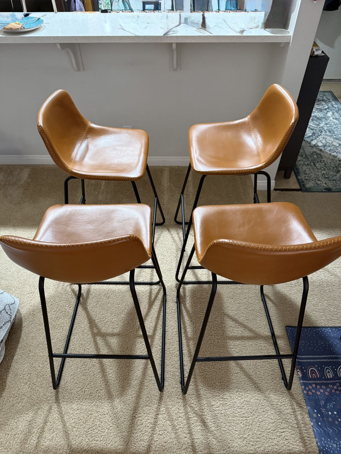 Leather Bar and counter stools