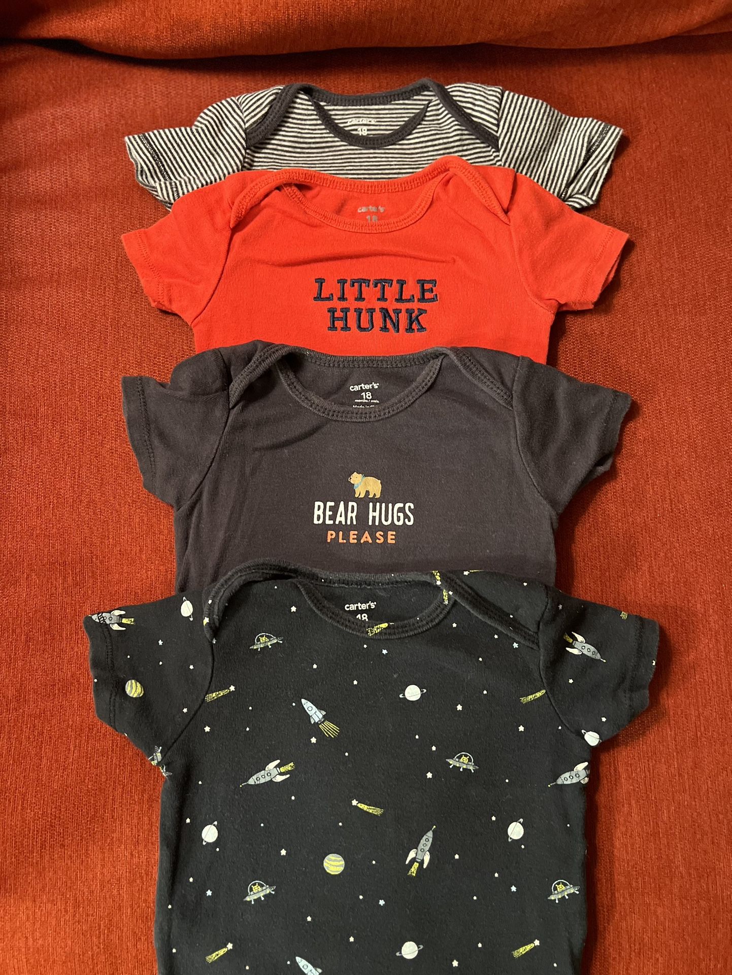 Bundle of 6 | Carter’s Baby Short-Sleeve Bodysuits | 18 Months