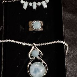         Larimar pendant  On 925 Silver  Christmas bundle