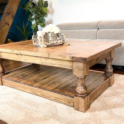 Custom coffee table farmhouse Wood  Modern Rustic Center Oval Set End Table Side Table  Storage Monastery Set Chest  Restoration hardware insp