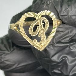 P Initial Ring 10k Size 9.5 