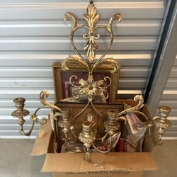 Italian Florentine gilt tole wall candle sconce 5 candles  Pick up in orting Rare vintage Antique 