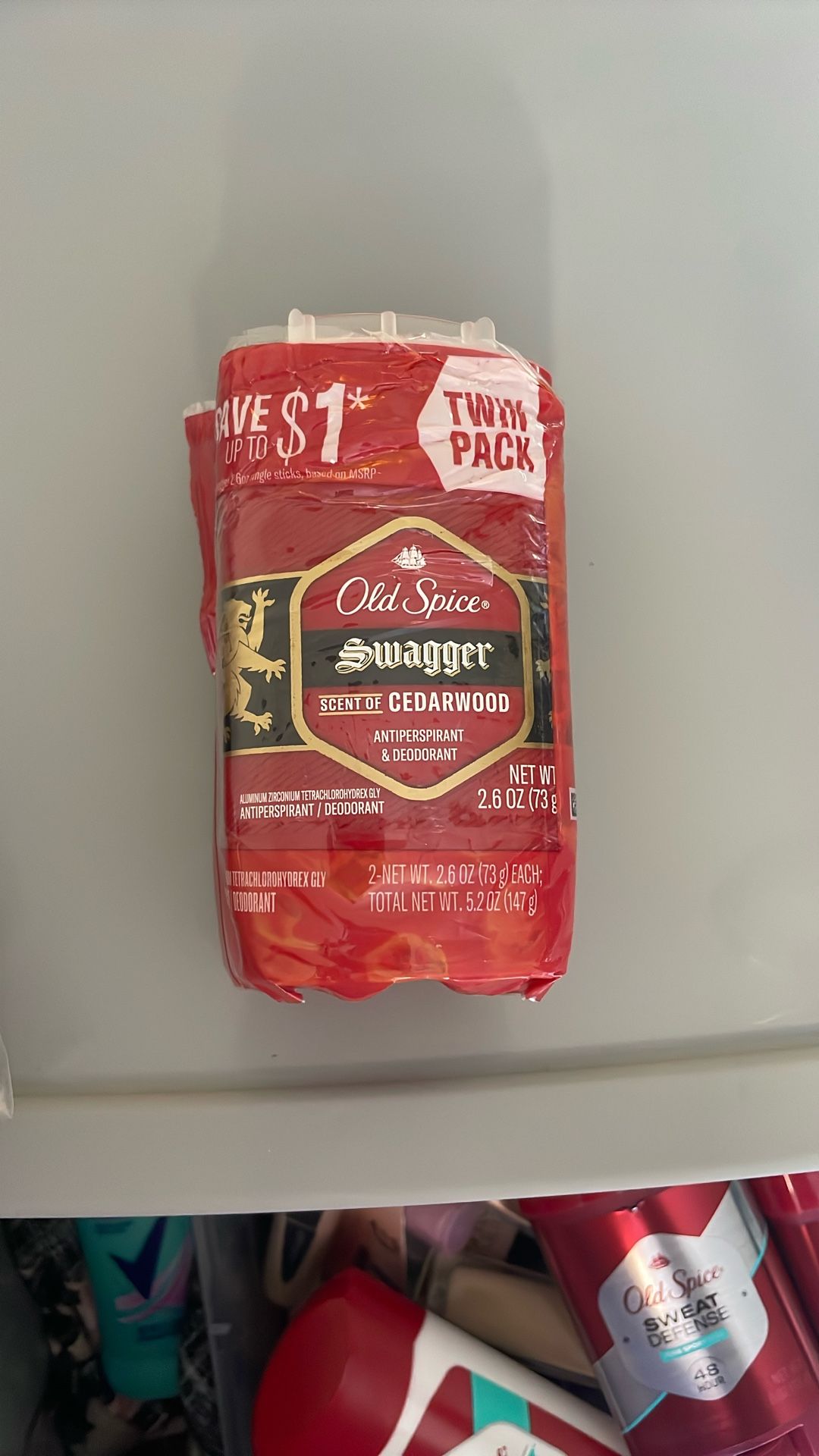 Old Spice Invisible Solid Antiperspirant Deodorant for Men Stick Swagger 2.6 oz (2 Pack)