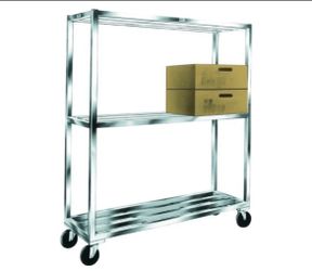 COMMERCIAL ALUMINUM CARTS - COOLER & FREEZER SHELVING β MULTIPLE UNITS AVAILABLE Heavy-duty commercial aluminum shelving and rolling carts for restau
