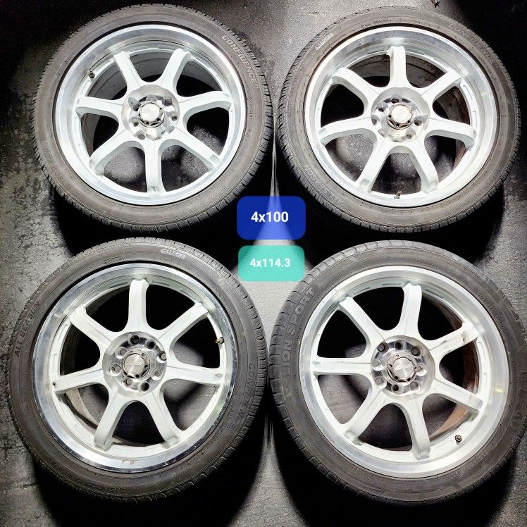 J173 Speedy White 7 Spoke Wheels 17 inch Wheels