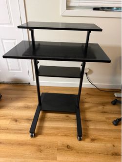 Black Rolling Standing Desk