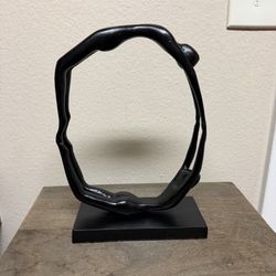 Black Abstract Circle Sculpture - Modern Home Art
