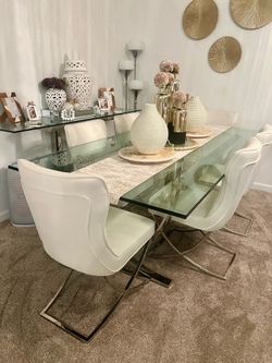 Dining table with 6 chair and the buffet from El dorado furniture.