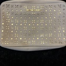 Michael Kors Light Pink Leather Laser cut Crossbody Bag