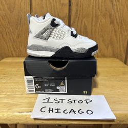 Nike Air Jordan 4 Retro OG White Cement 2025 Toddler Size 6C IB4387-100 NEW