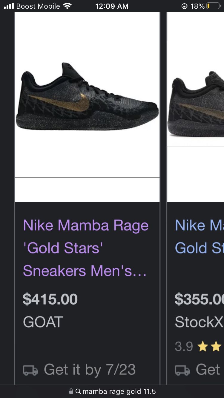 Nike Mamba Rage Gold Stars