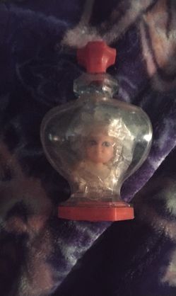 Vintage Liddle Kiddle Kologne Lily of the Valley Miniature Vinyl Doll with Stand & Bottle! * 3706 Mattel * 