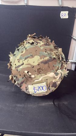 Military Helmet with Multicam Camo Cover
