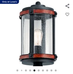 Kichler Barrington Outdoor Post Lantern – Black & Wood
