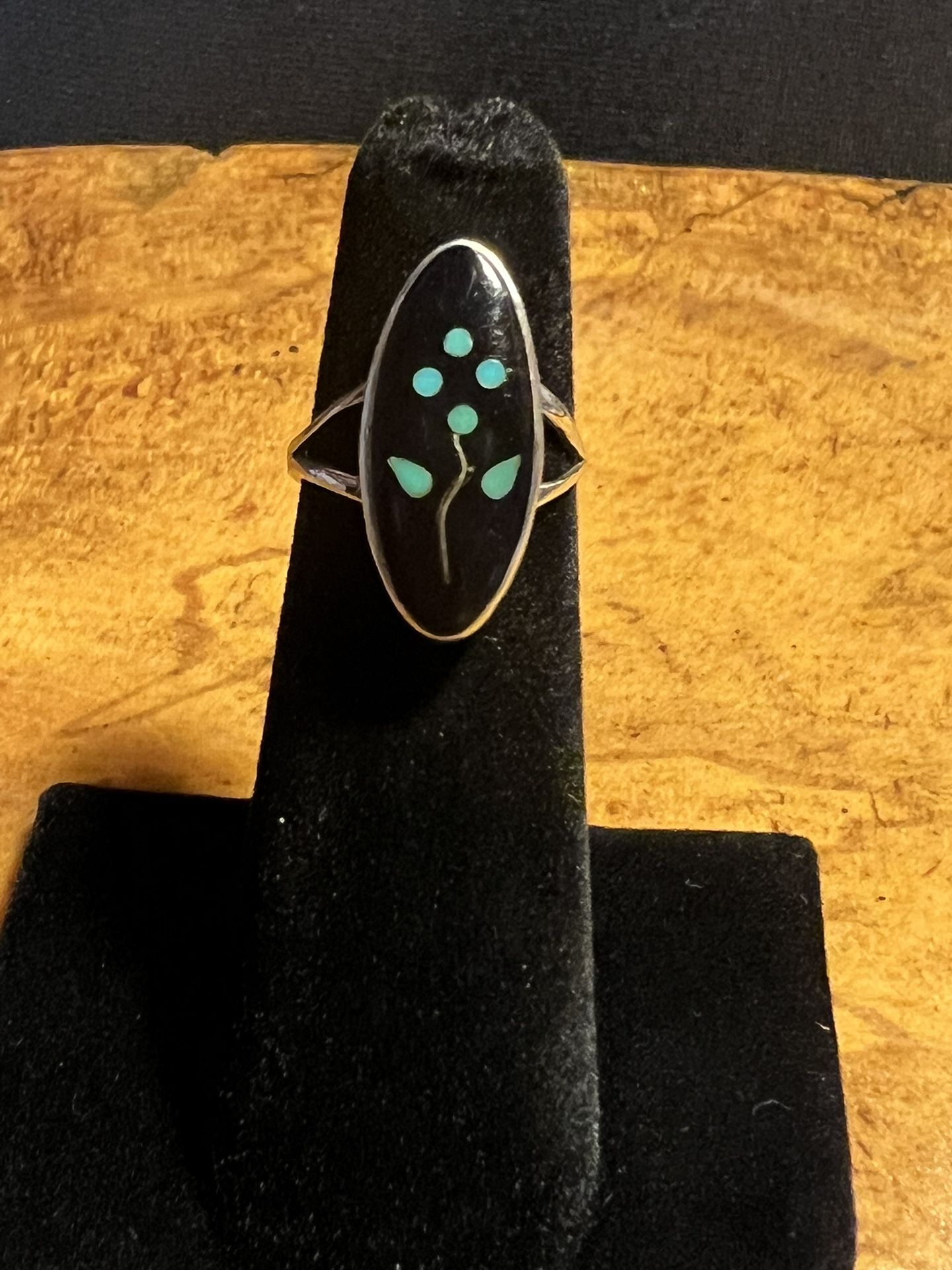 Cjb Mexico Collection, Black Onyx With Turquoise Inlay