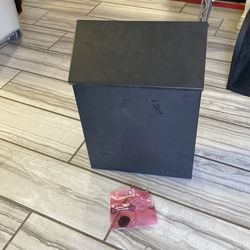 Black metal drop mail box