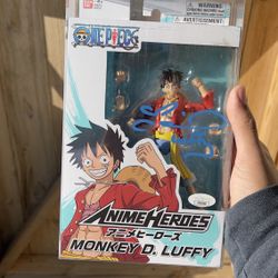 Bandai One Piece Anime Heroes Monkey D Luffy NIB Signed Colleen Clickenbeard JSA/ COA
