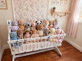 Doll Bassinet / Rocking Cradle – Christmas or Birthday Gift – $180