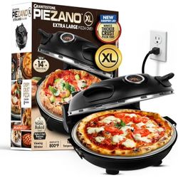 PIEZANO XL Crispy Crust Pizza Oven by Granitestone 14 Inch Electric Pizza Oven Indoor Countertop Maker w/ Ceramic Stone Heats up to 800˚F for Stone Ba