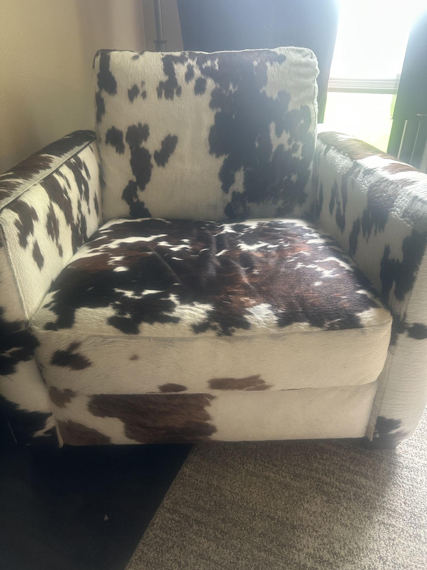 Horsehair Cow Print Accent Armchair
