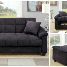 Brand New 84" x 44" Gray Or Brown Microfiber Sofa Futon With Storage