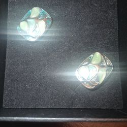 Jade green And Silver Cuff Links