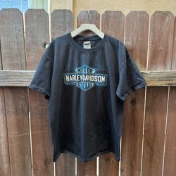 Harley-Davidson Woodstock Illinois T-Shirt XL Black Dealer Biker Tee