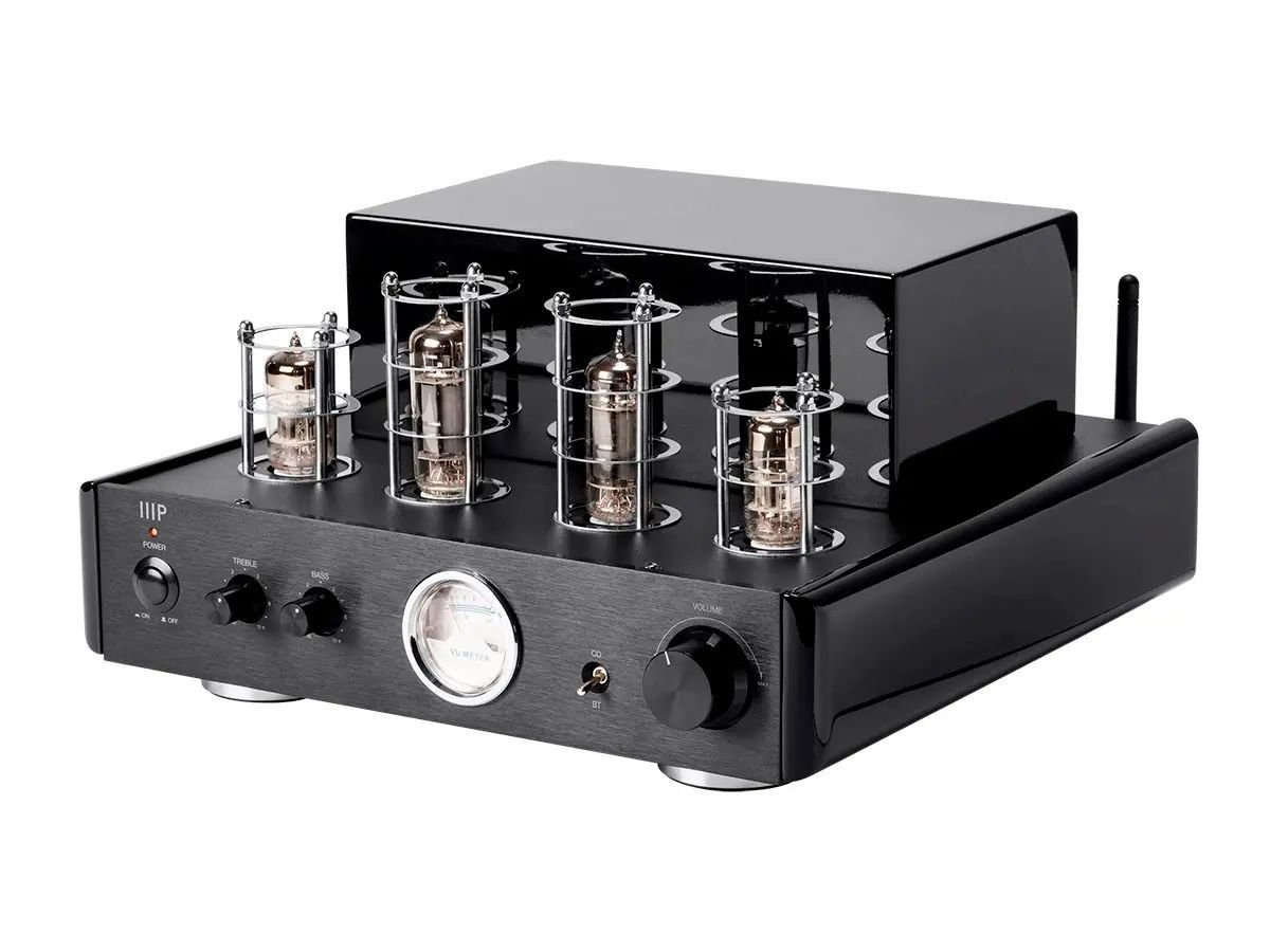 Monoprice 50-Watt Stereo Hybrid Tube Amplifier with Bluetooth, Line Output, and Qualcomm aptX Audio: