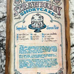 Vintage Strawberry Shortcake Recipe Wall Art 