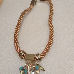 Rope Necklace With Turquoise Stones