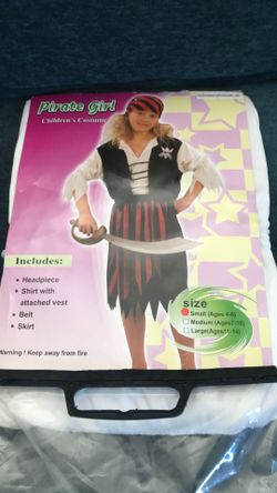 Pirate Girl Costume Small 4-6 Girls New