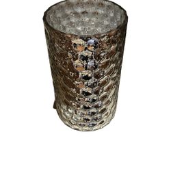 Large Silver Textured Candle Holder/vase