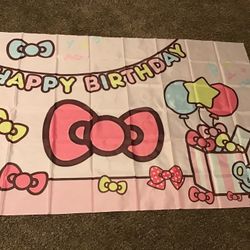 Pink Happy Birthday Banner