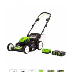 Greenworks 80V Lithium-Ion 21" Self Propelled Mower With Two Batteries and Charger