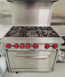 MoTak 6 Burner Gas Range w/ Standard Oven, Convertible