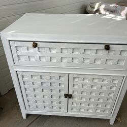 Sweet Vintage Pier 1 White Painted Cabinet 