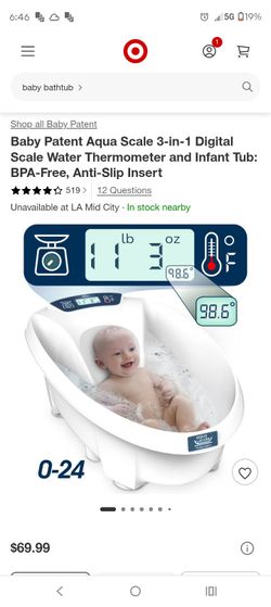 Baby tub and weight and thermometer