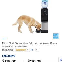 Primo Black Top-loading Cold and Hot Water Cooler